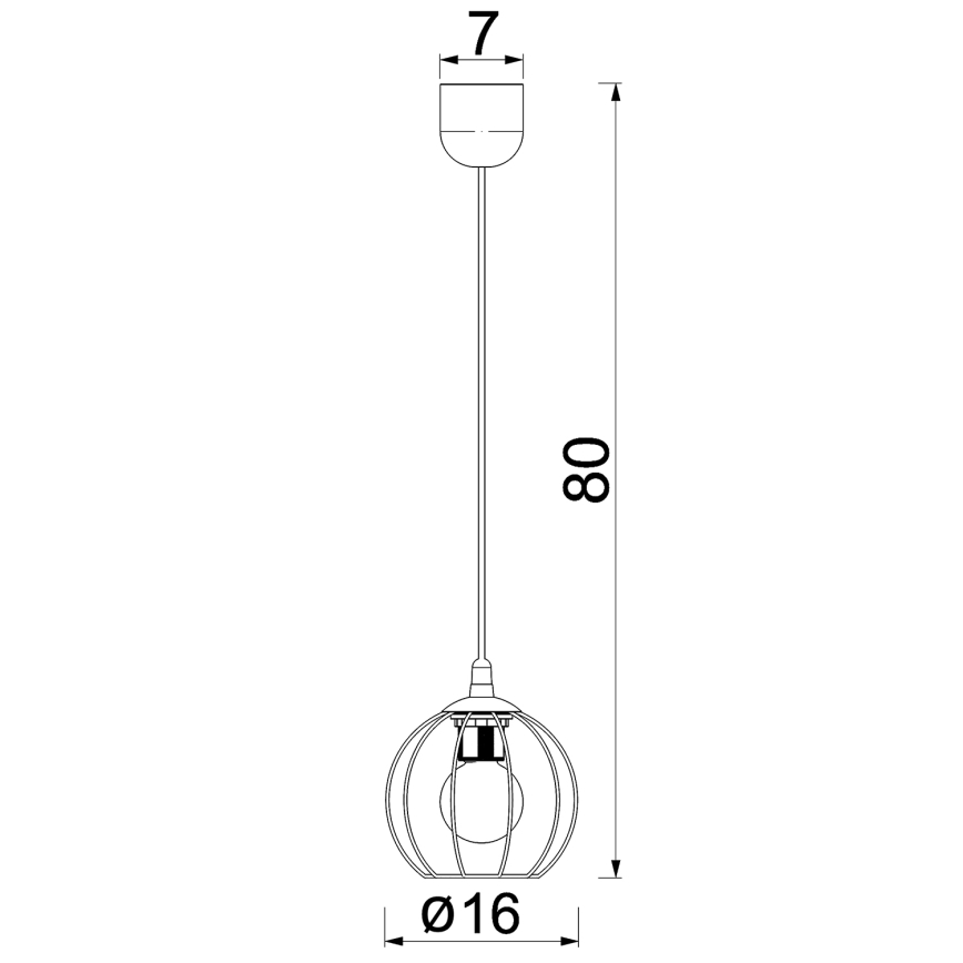 Hanglamp aan een koord LAPS 1xE27/15W/230W zwart