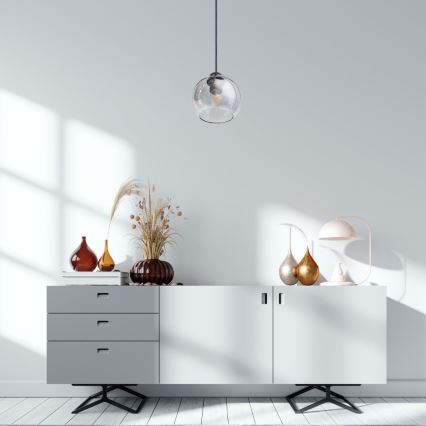 Hanglamp aan een koord LATIL 1xE27/60W/230V zwart