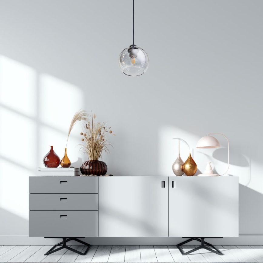 Hanglamp aan een koord LATIL 1xE27/60W/230V zwart