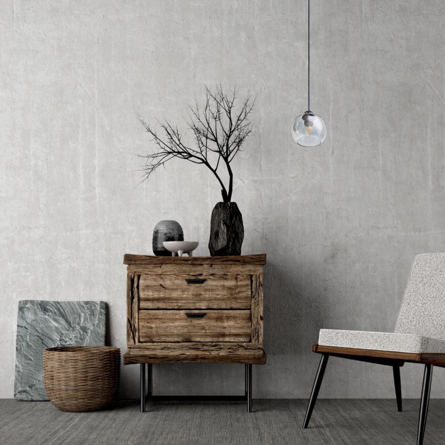 Hanglamp aan een koord LATIL 1xE27/60W/230V zwart