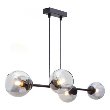 Hanglamp aan een koord LATIL 4xE27/60W/230V zwart