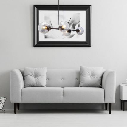 Hanglamp aan een koord LATIL 4xE27/60W/230V zwart