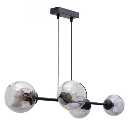 Hanglamp aan een koord LATIL 4xE27/60W/230V zwart