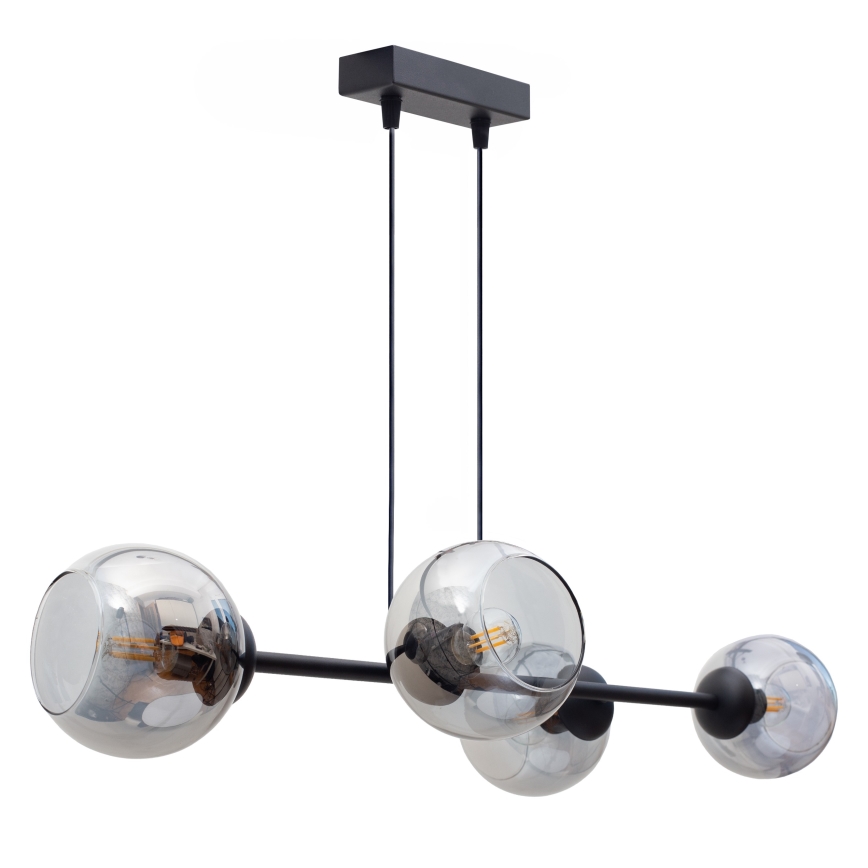 Hanglamp aan een koord LATIL 4xE27/60W/230V zwart