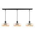 Hanglamp aan een koord LATTE 3xE27/60W/230V beige/zwart