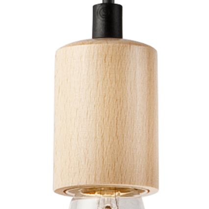 Hanglamp aan een koord LEON 1xE27/60W/230V beuken - FSC gecertificeerd