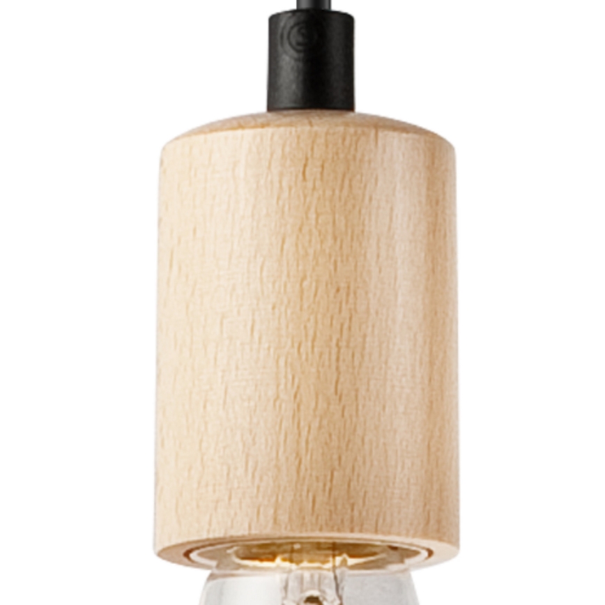 Hanglamp aan een koord LEON 1xE27/60W/230V beuken - FSC gecertificeerd