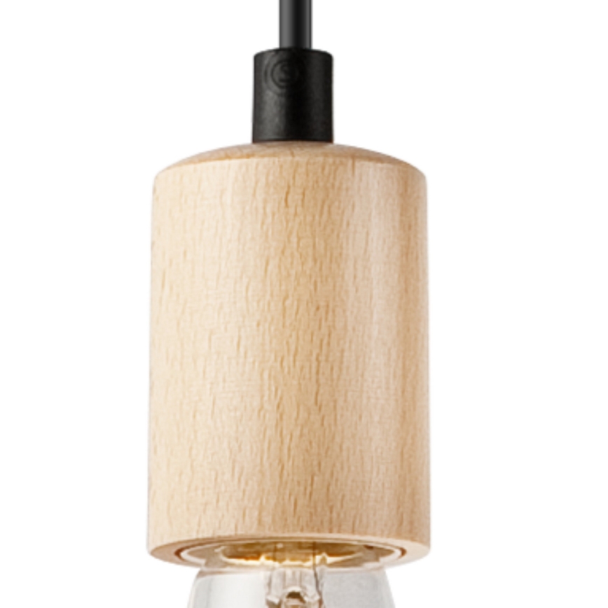 Hanglamp aan een koord LEON 3xE27/60W/230V beuken