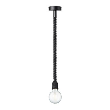 Hanglamp aan een koord LEONARDO ROPE 1xE27/10W/230V zwart