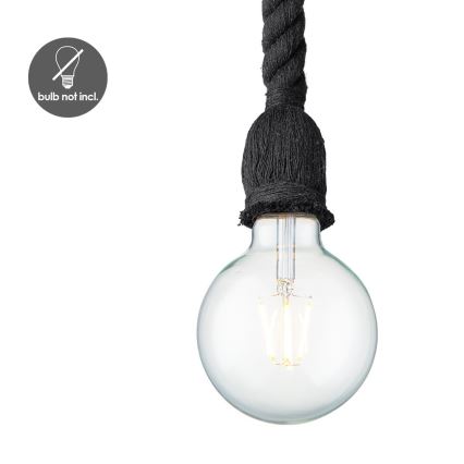 Hanglamp aan een koord LEONARDO ROPE 1xE27/10W/230V zwart