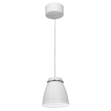 Hanglamp aan een koord LERDO 1xE27/60W/230V wit/glanzend chroom