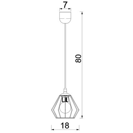 Hanglamp aan een koord LETI 1xE27/15W/230V zwart
