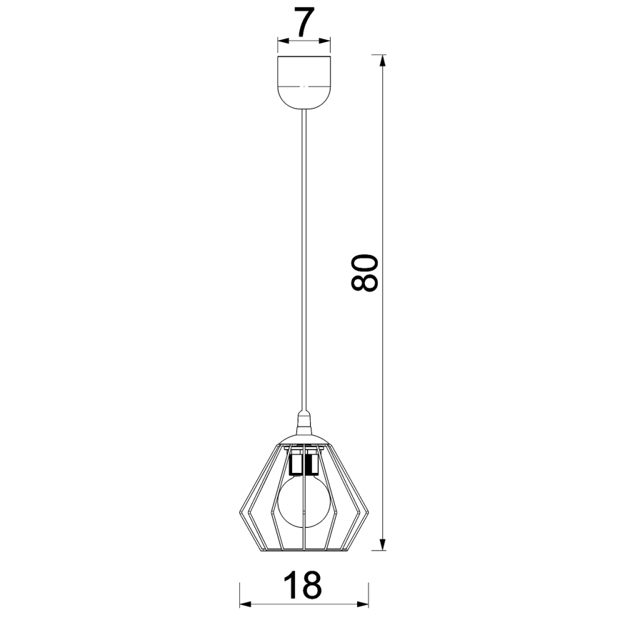 Hanglamp aan een koord LETI 1xE27/15W/230V zwart