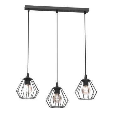 Hanglamp aan een koord LETI 3xE27/15W/230W zwart