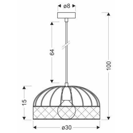 Hanglamp aan een koord LEVI 1xE27/40W/230V