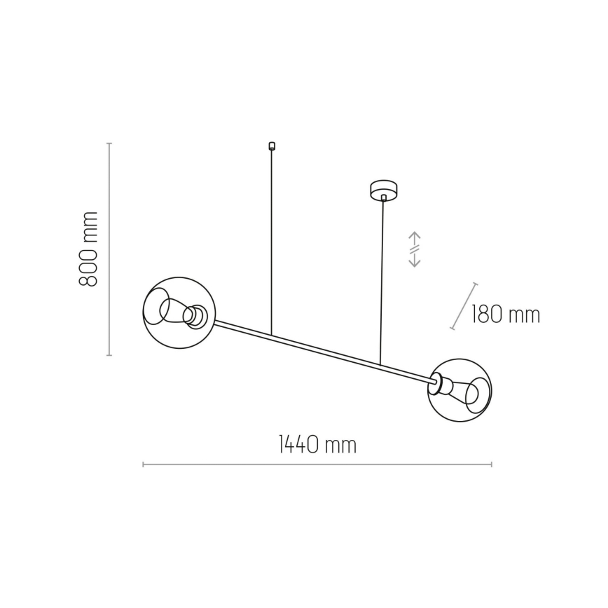 Hanglamp aan een koord LIBRA 2xE27/15W/230V