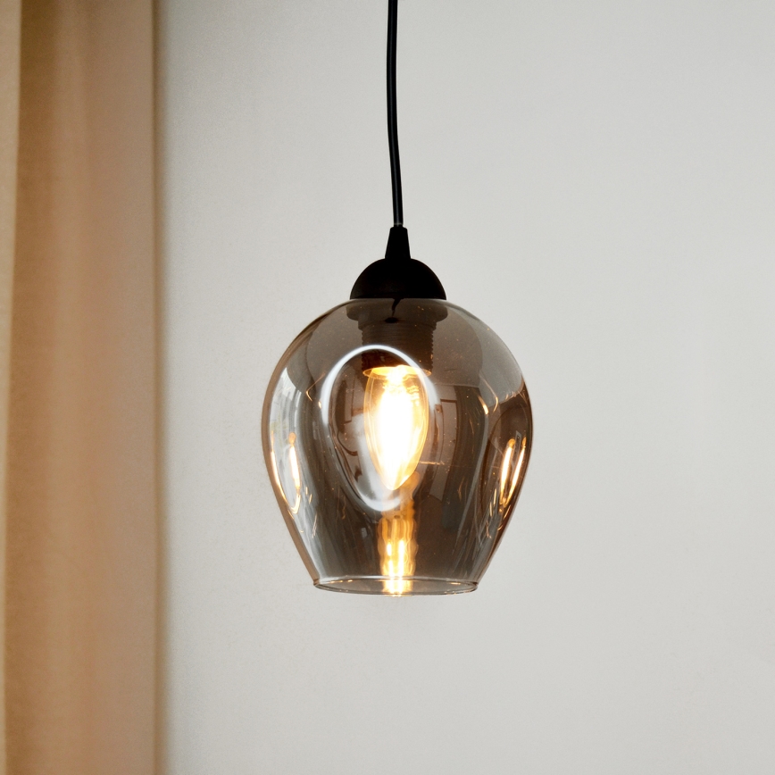 Hanglamp aan een koord LILI 1xE27/15W/230V zwart/grijs