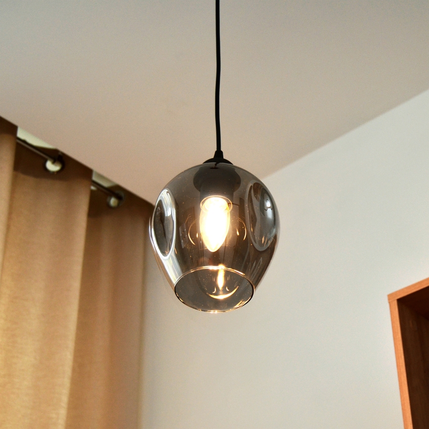 Hanglamp aan een koord LILI 1xE27/15W/230V zwart/grijs