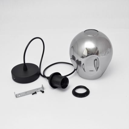 Hanglamp aan een koord LILI 1xE27/15W/230V zwart/grijs