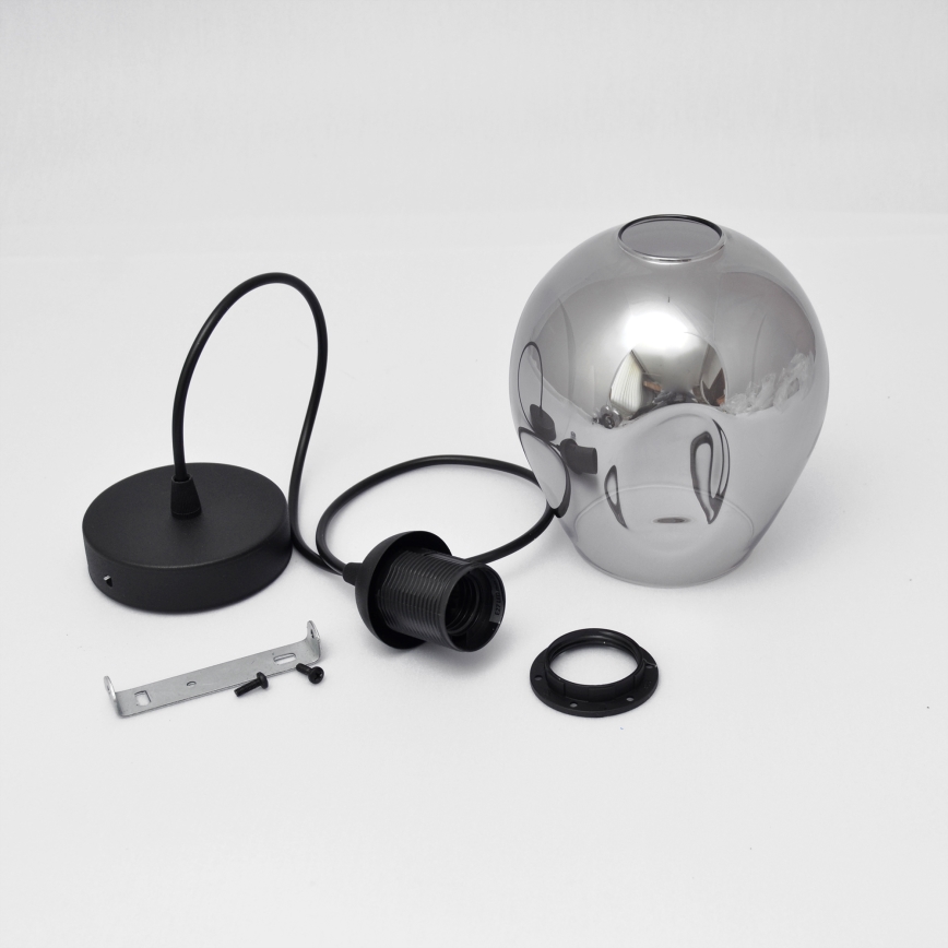 Hanglamp aan een koord LILI 1xE27/15W/230V zwart/grijs
