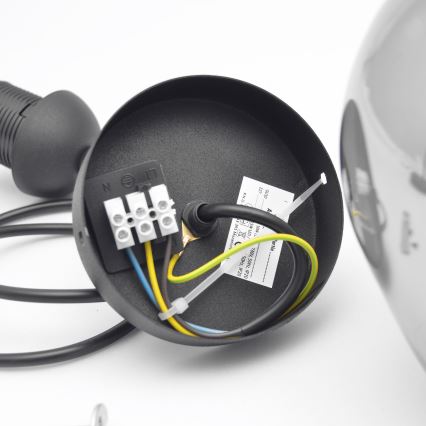 Hanglamp aan een koord LILI 1xE27/15W/230V zwart/grijs