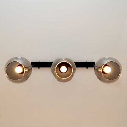 Hanglamp aan een koord LILI 3xE27/15W/230V zwart/grijs