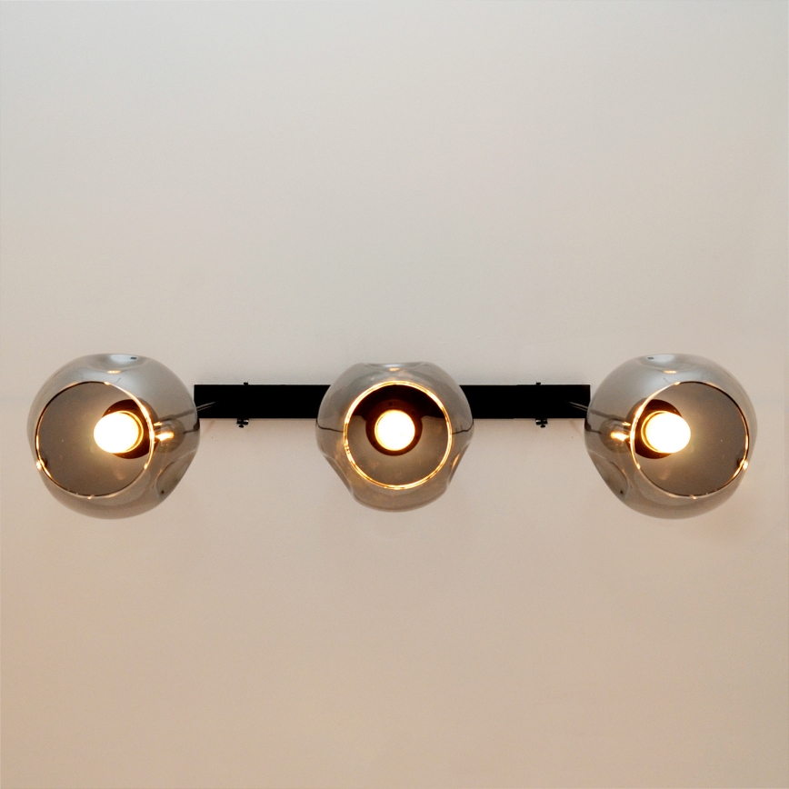 Hanglamp aan een koord LILI 3xE27/15W/230V zwart/grijs