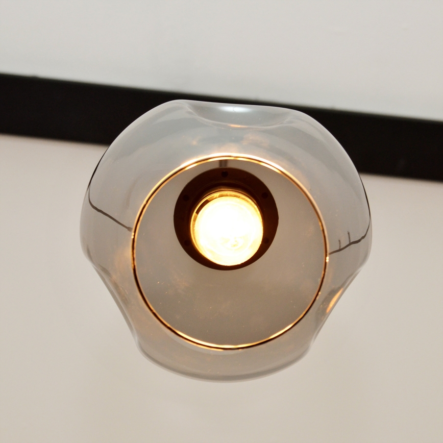 Hanglamp aan een koord LILI 3xE27/15W/230V zwart/grijs