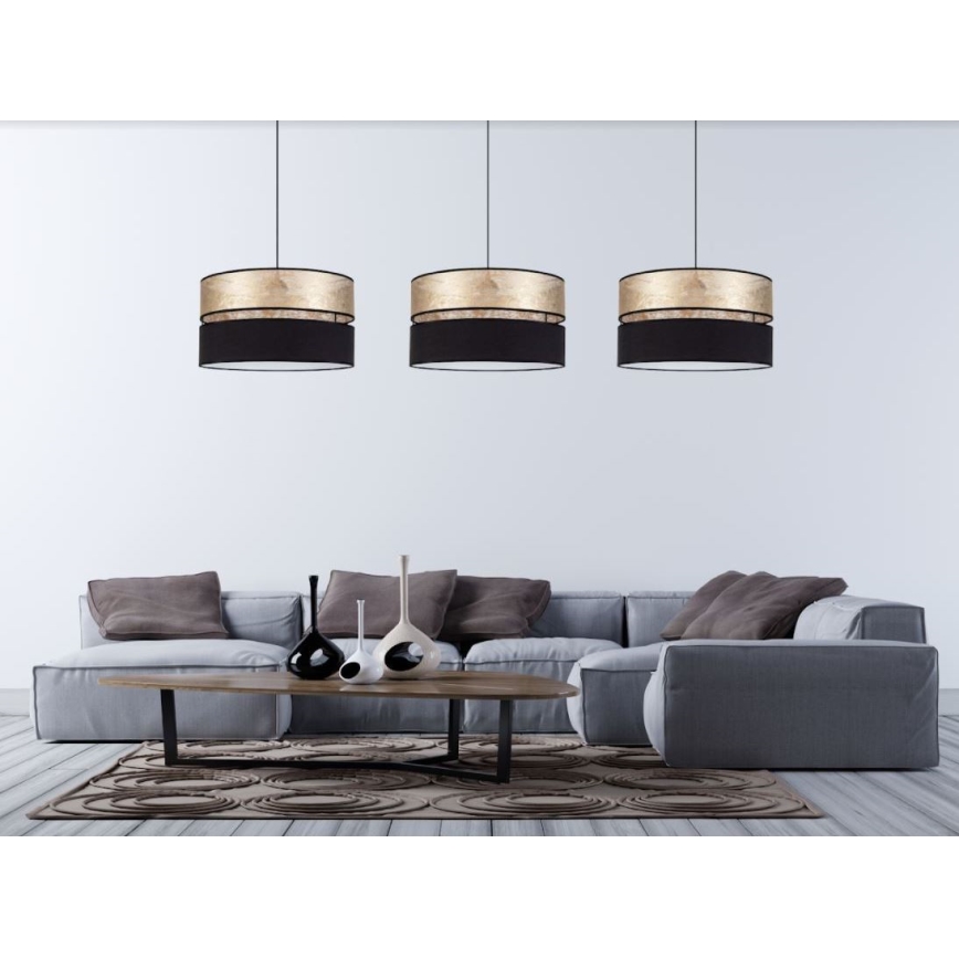 Hanglamp aan een koord LIMA 1xE27/60W/230V goud/zwart