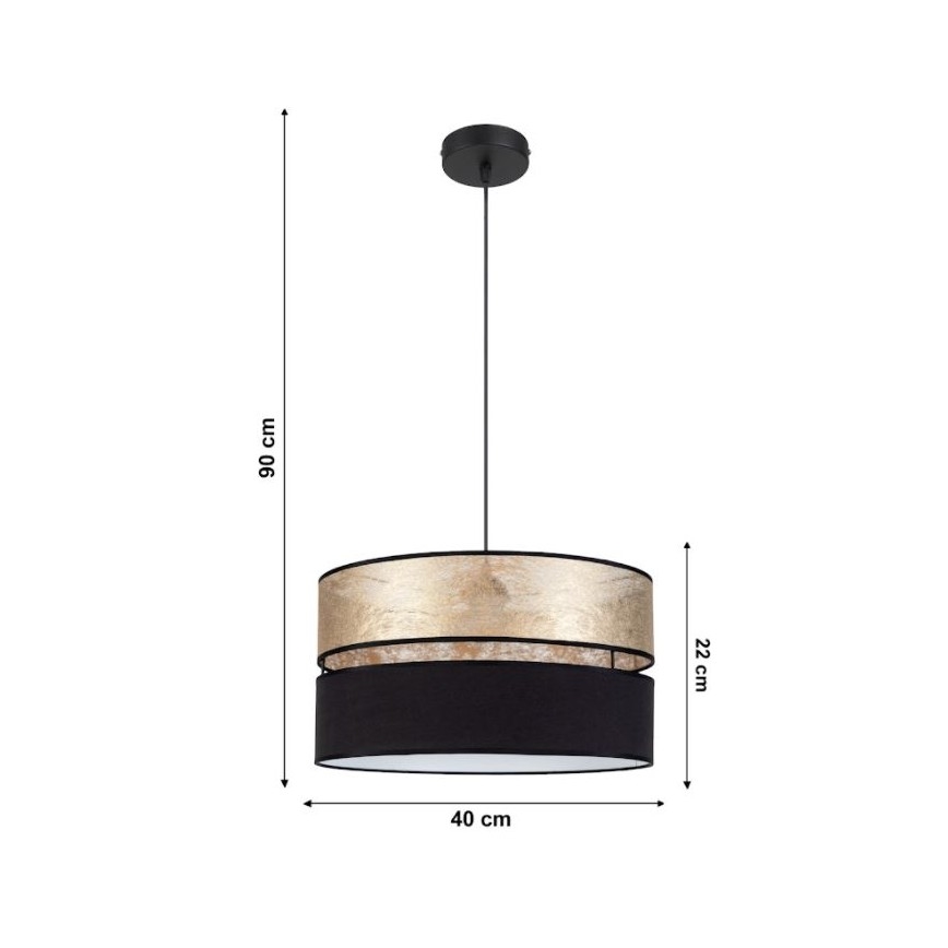 Hanglamp aan een koord LIMA 1xE27/60W/230V goud/zwart