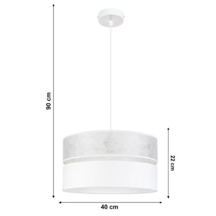 Hanglamp aan een koord LIMA 1xE27/60W/230V wit