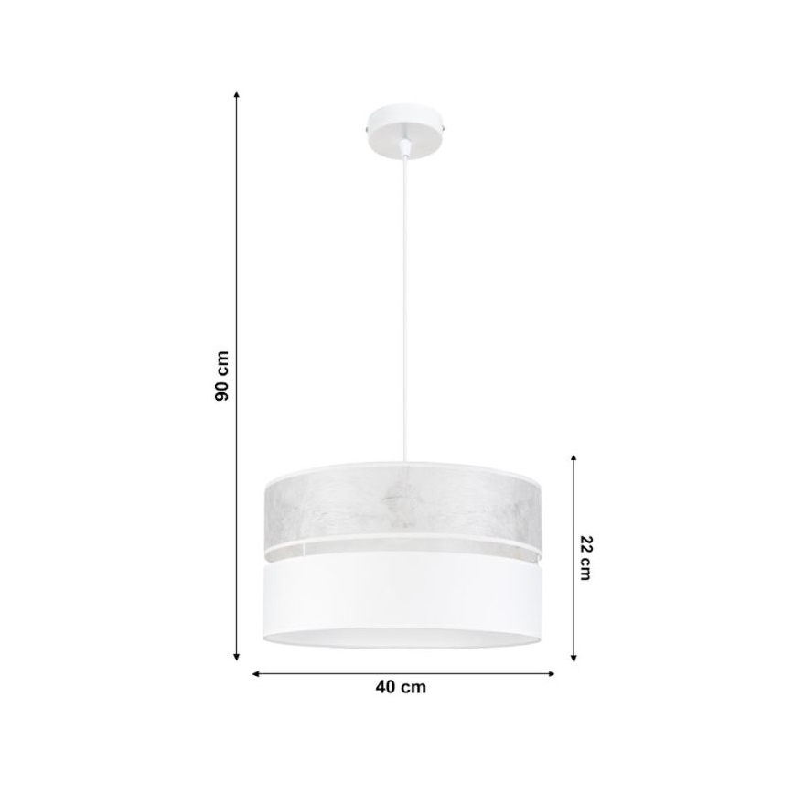 Hanglamp aan een koord LIMA 1xE27/60W/230V wit