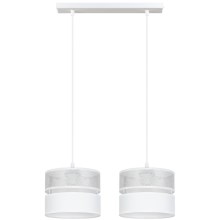 Hanglamp aan een koord LIMA 2xE27/60W/230V zilver/wit