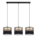 Hanglamp aan een koord LIMA 3xE27/60W/230V goud/zwart