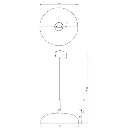 Hanglamp aan een koord LINCOLN 1xE27/60W/230V d. 35 cm groen