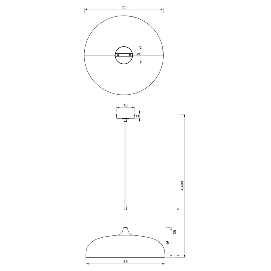 Hanglamp aan een koord LINCOLN 1xE27/60W/230V d. 35 cm zwart
