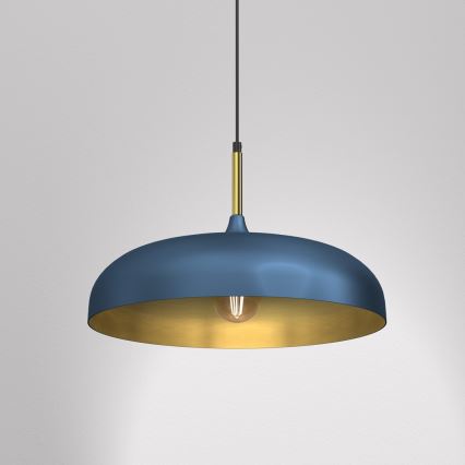 Hanglamp aan een koord LINCOLN 1xE27/60W/230V d. 45 cm blauw