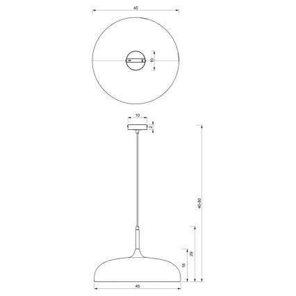 Hanglamp aan een koord LINCOLN 1xE27/60W/230V d. 45 cm groen