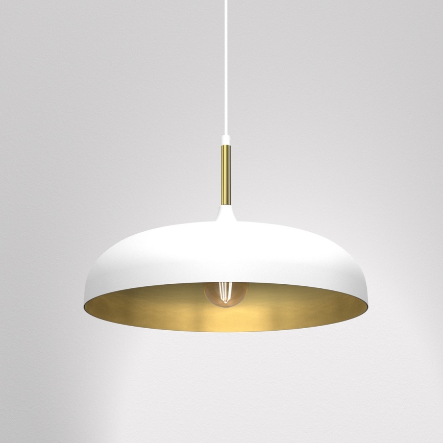 Hanglamp aan een koord LINCOLN 1xE27/60W/230V d. 45 cm wit