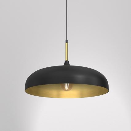 Hanglamp aan een koord LINCOLN 1xE27/60W/230V d. 45 cm zwart