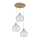 Hanglamp aan een koord LINEA 3xE27/60W/230V eiken