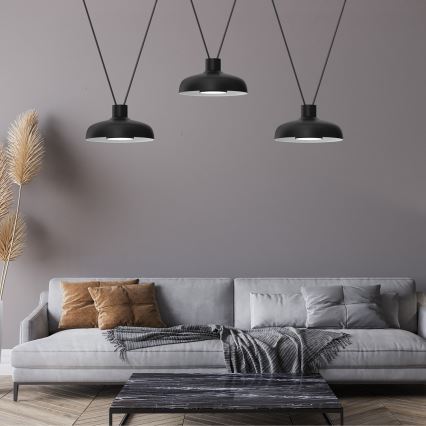 Hanglamp aan een koord LINEA 3xGX53/12W/230V zwart