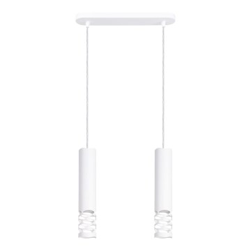 Hanglamp aan een koord LIRO 2xGU10/10W/230V wit