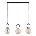 Hanglamp aan een koord LISTER 3xE14/10W/230V zwart/gerookt beige