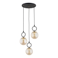 Hanglamp aan een koord LISTER 3xE14/10W/230V zwart/gerookt beige