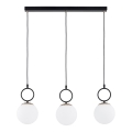 Hanglamp aan een koord LISTER 3xE14/10W/230V zwart/wit