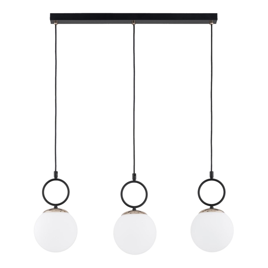 Hanglamp aan een koord LISTER 3xE14/10W/230V zwart/wit