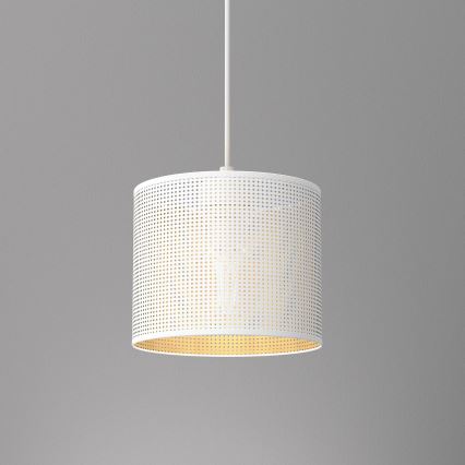 Hanglamp aan een koord LOFT SHADE 1xE27/60W/230V diameter 18 cm wit/gouden