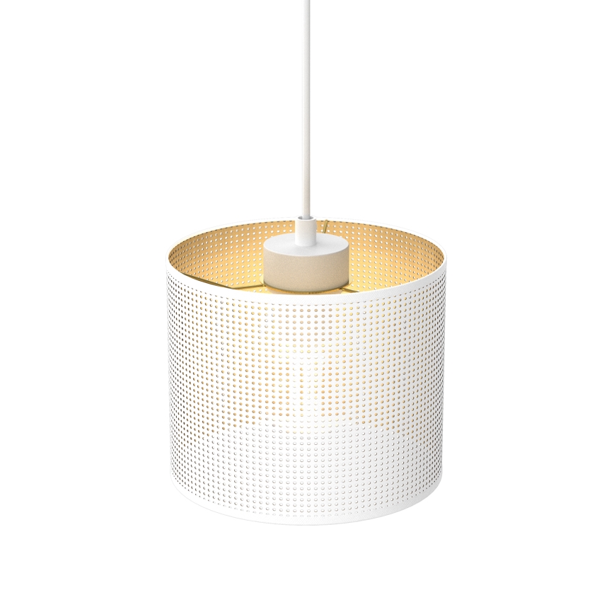 Hanglamp aan een koord LOFT SHADE 1xE27/60W/230V diameter 18 cm wit/gouden