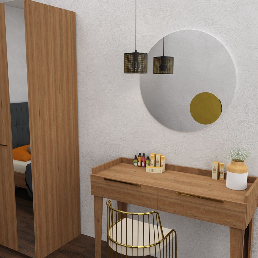 Hanglamp aan een koord LOFT SHADE 1xE27/60W/230V diameter 18 cm zwart/gouden